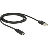 DeLOCK USB-C 2.0 > USB-A, Câble Noir, 1 mètre