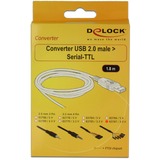 DeLOCK USB-C 2.0 male > 1 x Parallel DB25 female, Convertisseur Noir, 1,8 mètres