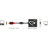 DeLOCK USB-C mâle > HDMI femelle (DP Alt Mode), Adaptateur Noir, 0,2 mètre, 4K 30Hz