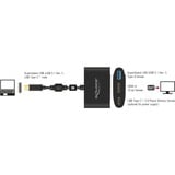 DeLOCK USB-C male > HDMI female + USB-A + USB-C PD, Adaptateur Noir, 0,2 mètres, 4K 30Hz