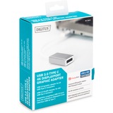 Digitus DA-70844 USB-C > DisplayPort, Adaptateur Blanc/Argent, 0,2 mètres