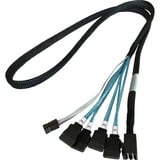 HighPoint Câble adaptateur 1x mSAS SFF-8643 > 4x SATA Noir