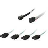 HighPoint Câble adaptateur 1x mSAS SFF-8643 > 4x SATA Noir