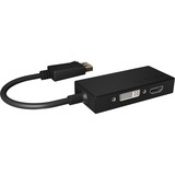 ICY BOX IB-AC1031 DisplayPort DVI-D + VGA (D-Sub) + HDMI Noir, Adaptateur Noir, DisplayPort, DVI-D + VGA (D-Sub) + HDMI, Mâle, Femelle, Droit, 3840 x 2160 pixels