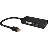 ICY BOX IB-AC1032 Mini DisplayPort DVI-D + VGA (D-Sub) + HDMI Noir, Adaptateur Noir, Mini DisplayPort, DVI-D + VGA (D-Sub) + HDMI, Mâle, Femelle, 3840 x 2160 pixels, 1920 x 1080 (HD 1080), 2048 x 1152, 3840 x 2160