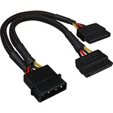 Sharkoon 4Pin 5,25"  > 2x 15Pin SATA, Adaptateur Noir