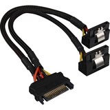 Sharkoon Adaptateur d'alimentation Sata Y 90 degres, 0,20 m, Câble en Y Noir