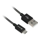 Sharkoon Câble USB 2.0, USB-A > micro-USB B Noir/gris, 0,5 mètre