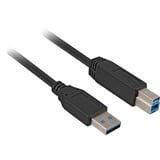 Sharkoon Câble USB 3.2 Gen 1, USB-A mâle > USB-B mâle Noir, 3 Mètre