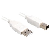 Sharkoon Câble USB A > USB B Blanc, Mâle/Mâle