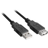 Sharkoon Câble d'extension USB 2.0, USB-A mâle > USB-A femelle Noir, 1,0 Mètre, double blindage