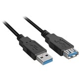Sharkoon Câble d'extension USB 3.2 Gen 1, USB-A mâle > USB-A femelle Noir, 2 Mètre