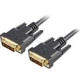 Sharkoon Câble pour moniteur DVI-D > DVI-D (18+1) Noir, 1 Mètre, Single Link, 18+1