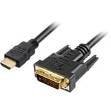 Sharkoon HDMI > DVI-D, Câble Noir, 5 mètres, Dual-Link