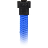 Sharkoon Sata III 90° sleeve, Câble Bleu, 0,45 mètres