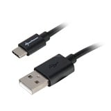 Sharkoon USB-A 2.0 - USB-C, Câble Noir, 3 mètres