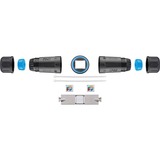 goobay 44414 connecteur de fils 2 Noir, Raccord Noir, Noir, Femelle/Femelle, Plastique, Cat6a, S/UTP (STP), 22/26