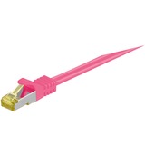 goobay Câble de raccordement RJ-45 Cat.6a S/FTP (PIMF) Cat.7 rose fuchsia, 1 mètre