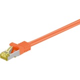 goobay Câble de raccordement RJ-45 S/FTP Cat.7 Orange, 0,25 mètres, Câble brut