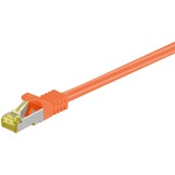 goobay Câble de raccordement RJ-45 S/FTP Cat.7 Orange, 5 mètres, Câble brut