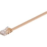 goobay Câble de raccordement RJ-45 U/UTP Cat.5e Marron, 10 mètres, Câble plat