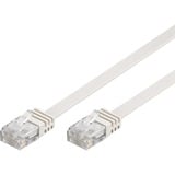 goobay Câble de raccordement RJ-45 U/UTP Cat.6 Blanc, 1 mètre, Câble plat