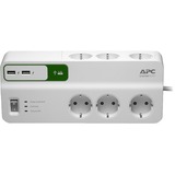 APC PM6U-GR protection surtension Blanc 6 sortie(s) CA 230 V 2 m, Multiprise Blanc, 1836 J, 6 sortie(s) CA, Type F, 230 V, 50 Hz, 2300 W