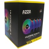 AZZA 4 X HURRICANE II DIGITAL RGB FAN 120mm + Digital RF Remote, Ventilateur de boîtier Noir
