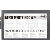 Aerocool AERO White 500W alimentation  Noir, 500 W, 200 - 240 V, 47 - 63 Hz, 110 W, 456 W, 110 W