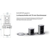 Bachmann 928.003 prise de courant Noir, Multiprise Aluminium/Noir, Noir, Aluminium, Plastique, IP20, IEC 60884, VDE 0620-1