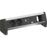 Bachmann Desk 1 multiprise 3 sortie(s) CA Noir Noir/en aluminium, 3 sortie(s) CA, Aluminium, Noir, 230 V, 2,15 A, 5.2 V