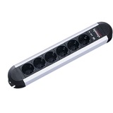 Bachmann PRIMO 6AC outlet(s) 1.75m Noir, Argent multiprise Noir/en aluminium, 71 mm, 431 mm, 46 mm, 1,75 m, Noir, Argent, 16 A