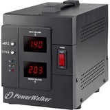 BlueWalker AVR 1500/SIV régulateur de tension 2 sortie(s) CA 230 V Noir Noir, 230 V, 50/60 Hz, 1500 VA, 1200 W, 2 sortie(s) CA, Type F