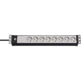 Brennenstuhl 1156057028 unité de distribution d'énergie Noir, Gris multiprise à 8 prises Noir/gris clair, 8x prises, Noir, Gris, 105 mm, 65 mm, 485 mm, 840 g