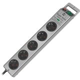 Brennenstuhl BN-SPB120 protecteur contre les surcharges multiprise à 5 prises Argent, 5x prises, 5 sortie(s) CA, Argent, 2,5 m