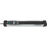 Brennenstuhl Premium-Protect-Line multiprise 3 m 8 sortie(s) CA Noir, Gris Noir/Argent, 3 m, 8 sortie(s) CA, Noir, Gris, 60000 A, Noir