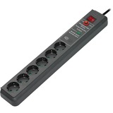 Brennenstuhl Secure-Tec Surge Protection 15.000 A Noir 6 sortie(s) CA 3 m, Multiprise Anthracite, 6 sortie(s) CA, 3500 W, Noir, 3 m