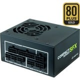 Chieftec CSN-650C unité d'alimentation d'énergie 20+4 pin ATX SFX Noir alimentation  modulaire 650 watt Noir, 2x PCIe, 650 W, 100 - 240 V, 47 - 63 Hz, 6 A, Actif, 90 W