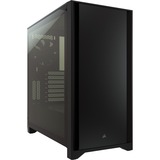 Corsair 4000D Tempered Glass, Moyen tour Noir, USB-A 3.2 (5 Gbit/s), USB-C 3.2 (5 Gbit/s), Audio, Window-kit