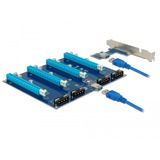 DeLOCK 41427 carte et adaptateur d'interfaces Interne PCIe, USB 3.2 Gen 1 (3.1 Gen 1), Carte de montage PCIe, PCIe, USB 3.2 Gen 1 (3.1 Gen 1), Noir, Bleu, Chine, Asmedia ASM1184e, 0,8 Gbit/s
