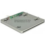 DeLOCK 42605 boîtier de lecteur de disque optique 13,3 cm (5.25") SATA III Argent, Boîtier disque dur Argent, 13,3 cm (5.25"), SATA III, Initio INIC-3619, 5 Gbit/s, USB, Toutes marques