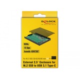 DeLOCK Boitier externe 2.5″ pour M.2 NVMe PCIe SSD, Boîtier disque dur Noir