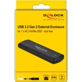 DeLOCK Boitier externe pour M.2 NVME PCIe SSD avec USB-C, Boîtier disque dur Noir