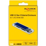 DeLOCK Boitier externe pour M.2 NVME PCIe SS, Boîtier disque dur Transparent