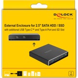 DeLOCK Boitier externe pour SATA HDD / SSD 2.5″, Boîtier disque dur Noir