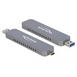 DeLOCK Boitier externe pour SSD M.2 NVME PCIe avec USB-C et USB-A, Boîtier disque dur Argent