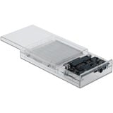 DeLOCK Double boîtier externe pour 2x 2.5" SATA HDD/SSD, Boîtier disque dur Transparent, 42622