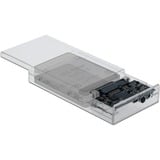 DeLOCK Double boîtier externe pour 2x 2.5" SATA HDD/SSD, Boîtier disque dur Transparent, 42622