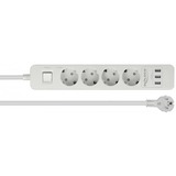 DeLOCK Multiprises 4 entrées avec ports USB Blanc