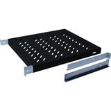 Digitus Étagères avec rails de fixation variables pour montage fixe dans les armoires de 483 mm (19 po) Noir, Noir, 50 kg, 1U, Turquie, 48,3 cm (19"), 482 mm